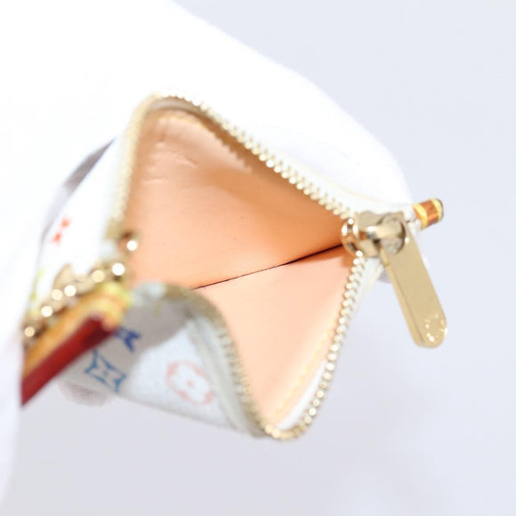 LOUIS VUITTON Monogram Multicolor Pochette Cles Purse White M92655 Auth hk4165