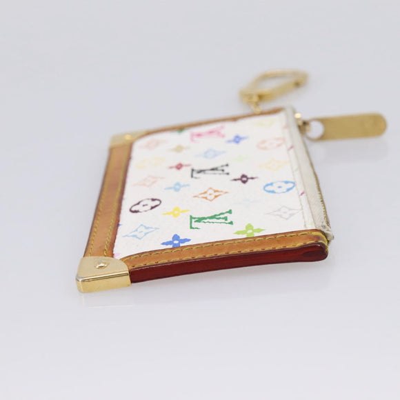 LOUIS VUITTON Monogram Multicolor Pochette Cles Purse White M92655 Auth hk4165