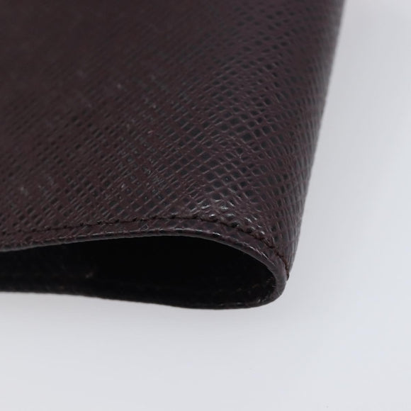 LOUIS VUITTON Taiga Agenda PM Day Planner Cover Acajou R20416 LV Auth hk4168