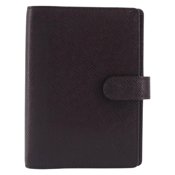 LOUIS VUITTON Taiga Agenda PM Day Planner Cover Acajou R20416 LV Auth hk4168