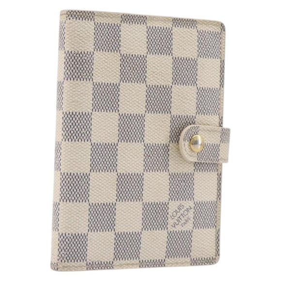 LOUIS VUITTON Damier Azur Agenda PM Day Planner Cover R20706 LV Auth hk4169