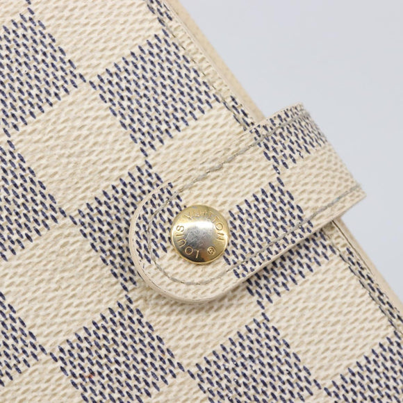 LOUIS VUITTON Damier Azur Agenda PM Day Planner Cover R20706 LV Auth hk4169
