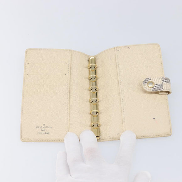 LOUIS VUITTON Damier Azur Agenda PM Day Planner Cover R20706 LV Auth hk4169