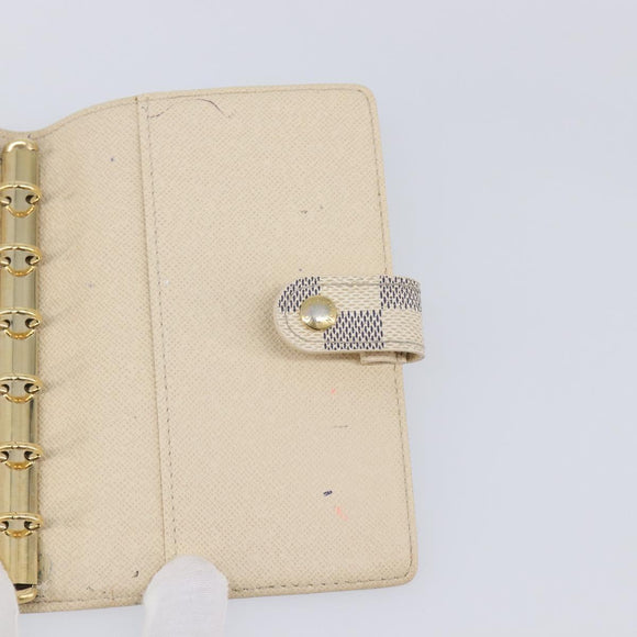 LOUIS VUITTON Damier Azur Agenda PM Day Planner Cover R20706 LV Auth hk4169