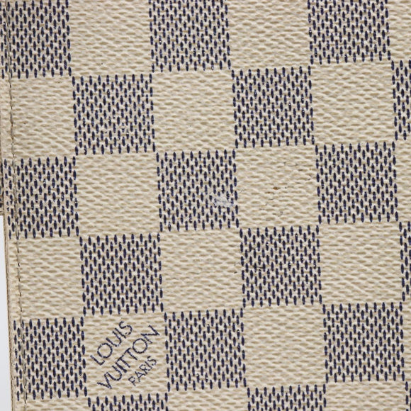 LOUIS VUITTON Damier Azur Agenda PM Day Planner Cover R20706 LV Auth hk4169