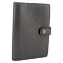 LOUIS VUITTON Monogram Mat Agenda PM Day Planner Cover Black R20932 Auth hk4171-1
