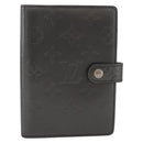 LOUIS VUITTON Monogram Mat Agenda PM Day Planner Cover Black R20932 Auth hk4171-2
