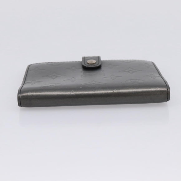 LOUIS VUITTON Monogram Mat Agenda PM Day Planner Cover Black R20932 Auth hk4171