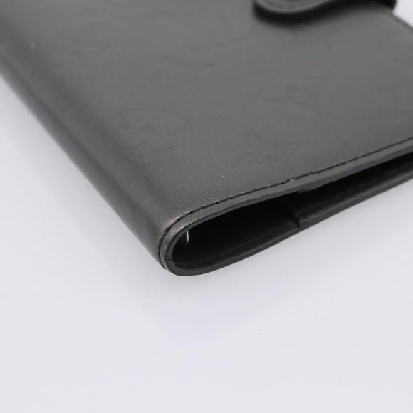 LOUIS VUITTON Monogram Mat Agenda PM Day Planner Cover Black R20932 Auth hk4171