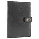 LOUIS VUITTON Monogram Mat Agenda PM Day Planner Cover Black R20932 Auth hk4172-1