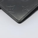 LOUIS VUITTON Monogram Mat Agenda PM Day Planner Cover Black R20932 Auth hk4172-17