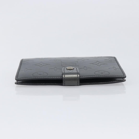 LOUIS VUITTON Monogram Mat Agenda PM Day Planner Cover Black R20932 Auth hk4172