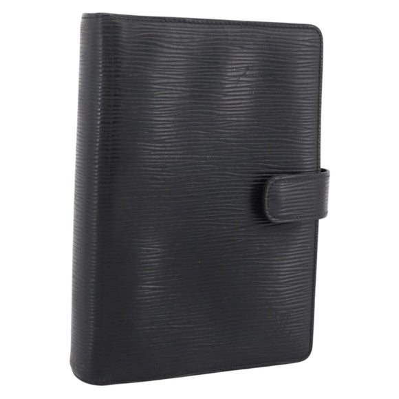 LOUIS VUITTON Epi Agenda MM Day Planner Cover Black R20042 LV Auth hk4173