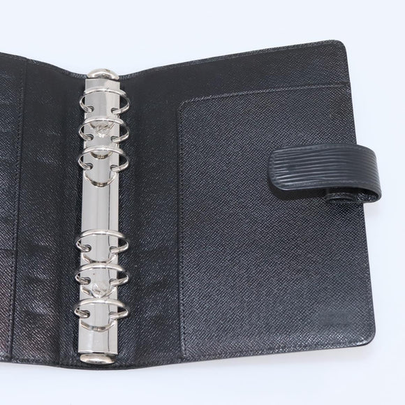 LOUIS VUITTON Epi Agenda MM Day Planner Cover Black R20042 LV Auth hk4173