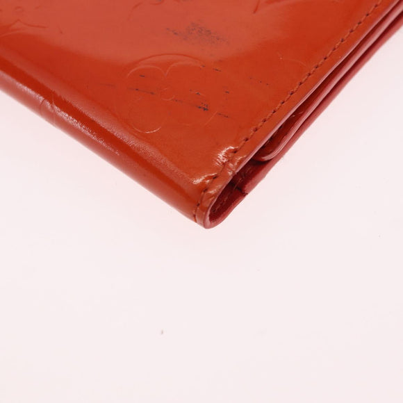 LOUIS VUITTON Monogram Vernis Walker Wallet Orange LV Auth hk4174