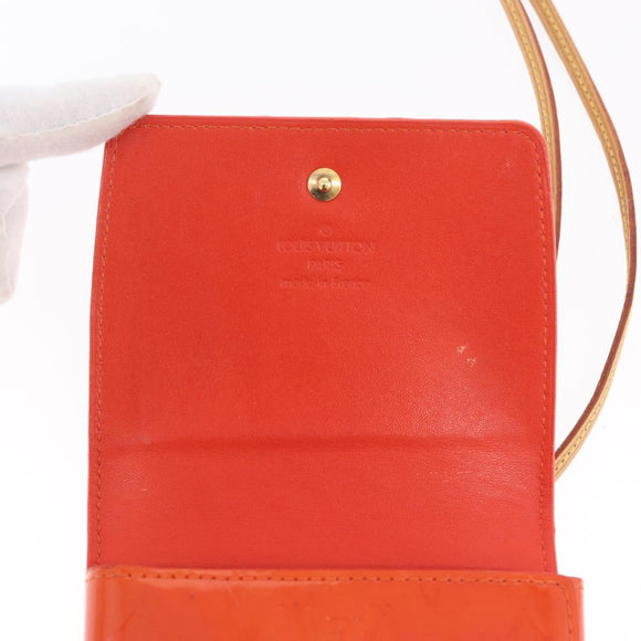 LOUIS VUITTON Monogram Vernis Walker Wallet Orange LV Auth hk4174