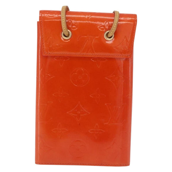 LOUIS VUITTON Monogram Vernis Walker Wallet Orange LV Auth hk4174