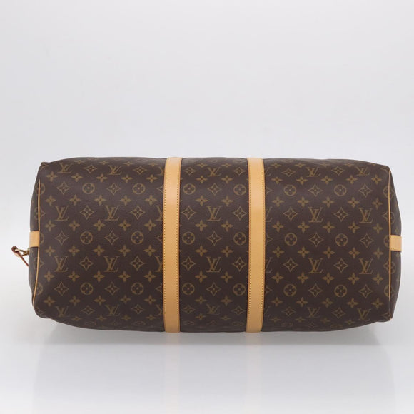 LOUIS VUITTON Monogram Keepall Bandouliere 55 Boston Bag M41414 LV Auth hk4191V