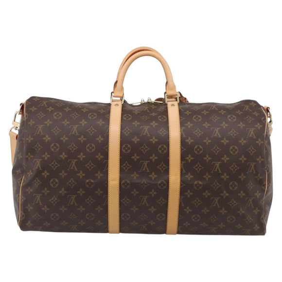 LOUIS VUITTON Monogram Keepall Bandouliere 55 Boston Bag M41414 LV Auth hk4191V