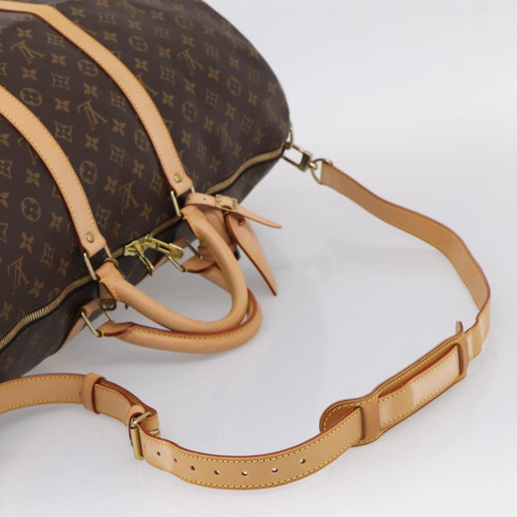 LOUIS VUITTON Monogram Keepall Bandouliere 55 Boston Bag M41414 LV Auth hk4191V