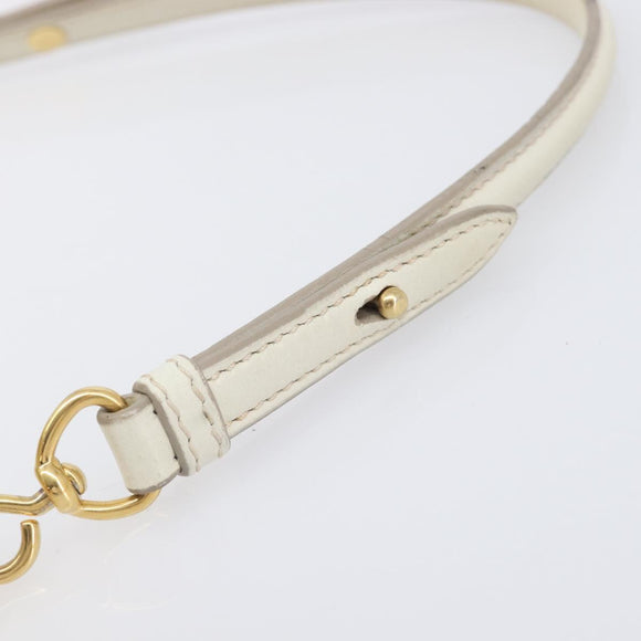 Miu Miu Hand Bag Leather White Gold Auth hk4200V