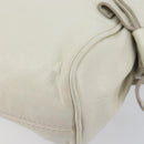 Miu Miu Hand Bag Leather White Gold Auth hk4200V-16