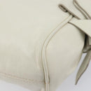 Miu Miu Hand Bag Leather White Gold Auth hk4200V-18