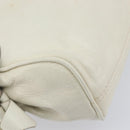 Miu Miu Hand Bag Leather White Gold Auth hk4200V-19