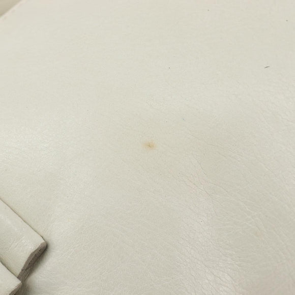 Miu Miu Hand Bag Leather White Gold Auth hk4200V