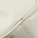 Miu Miu Hand Bag Leather White Gold Auth hk4200V-10