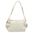 Miu Miu Hand Bag Leather White Gold Auth hk4200V-13