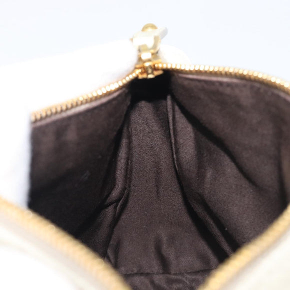 Miu Miu Hand Bag Leather White Gold Auth hk4200V