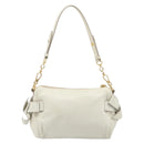 Miu Miu Hand Bag Leather White Gold Auth hk4200V-2