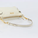 Miu Miu Hand Bag Leather White Gold Auth hk4200V-7