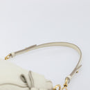 Miu Miu Hand Bag Leather White Gold Auth hk4200V-14