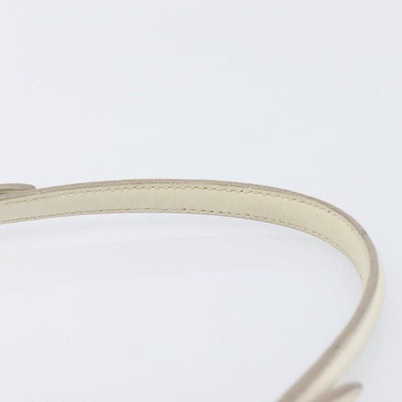 Miu Miu Hand Bag Leather White Gold Auth hk4200V