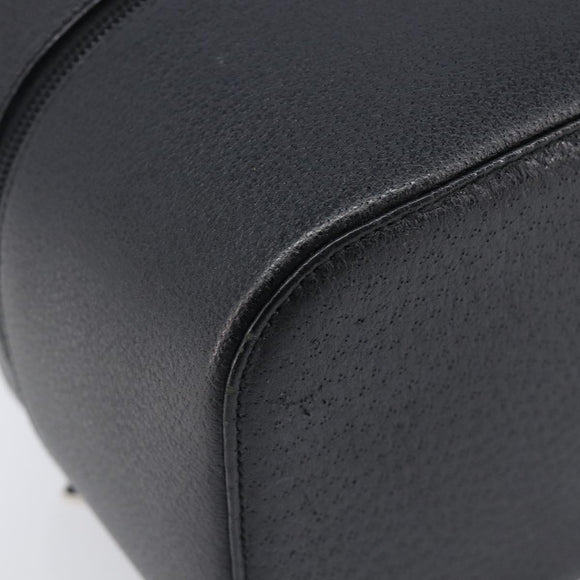 GUCCI Vanity Pouch Leather Black Silver 039 1705 0710 Auth hk4201