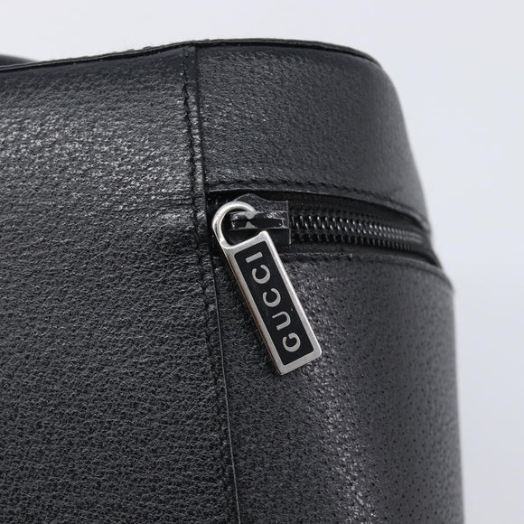 GUCCI Vanity Pouch Leather Black Silver 039 1705 0710 Auth hk4201