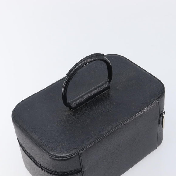 GUCCI Vanity Pouch Leather Black Silver 039 1705 0710 Auth hk4201