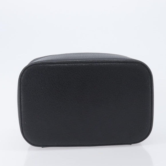 GUCCI Vanity Pouch Leather Black Silver 039 1705 0710 Auth hk4201