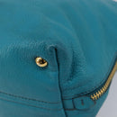 Miu Miu Tote Bag Leather Light Blue Gold Auth hk4202-15