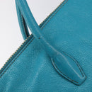 Miu Miu Tote Bag Leather Light Blue Gold Auth hk4202-19