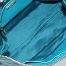 Miu Miu Tote Bag Leather Light Blue Gold Auth hk4202-10