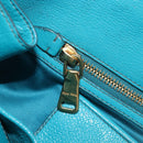 Miu Miu Tote Bag Leather Light Blue Gold Auth hk4202-26