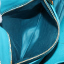 Miu Miu Tote Bag Leather Light Blue Gold Auth hk4202-27