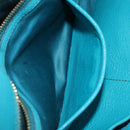Miu Miu Tote Bag Leather Light Blue Gold Auth hk4202-28