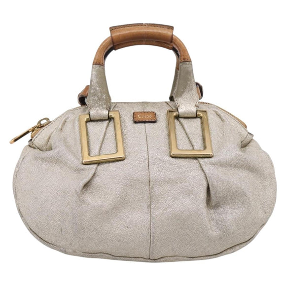 Chloe Etel Hand Bag Leather 2way Gold Auth hk4203
