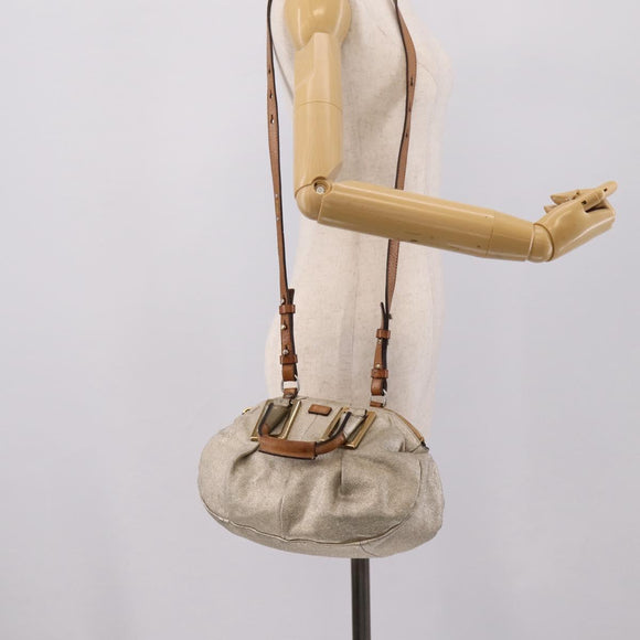 Chloe Etel Hand Bag Leather 2way Gold Auth hk4203