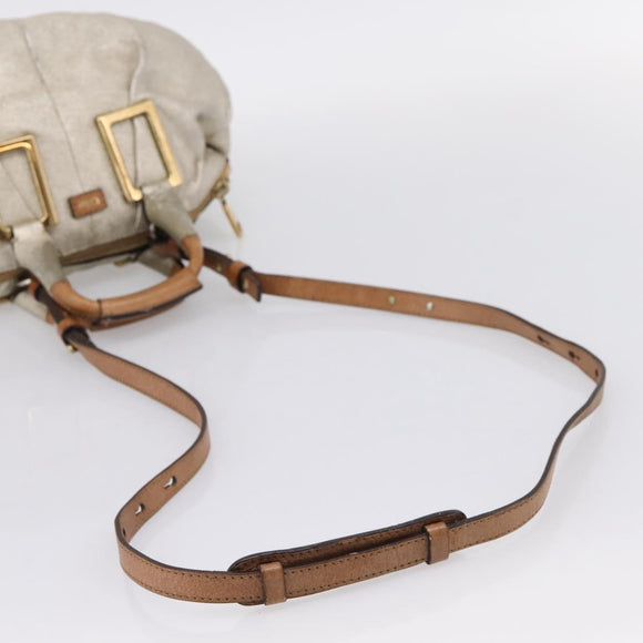 Chloe Etel Hand Bag Leather 2way Gold Auth hk4203