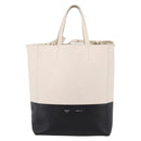 CELINE Vertical Cabas Small Hand Bag Leather 2way White Silver Auth hk4204-13